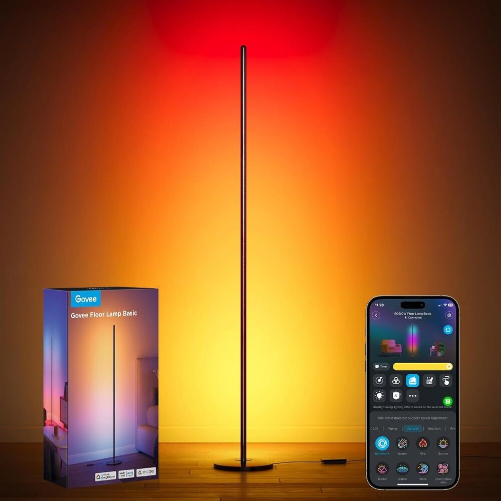 RGBIC Floor Lamp Basic LED Corner Lamp Compatible with SmartThings Alexa